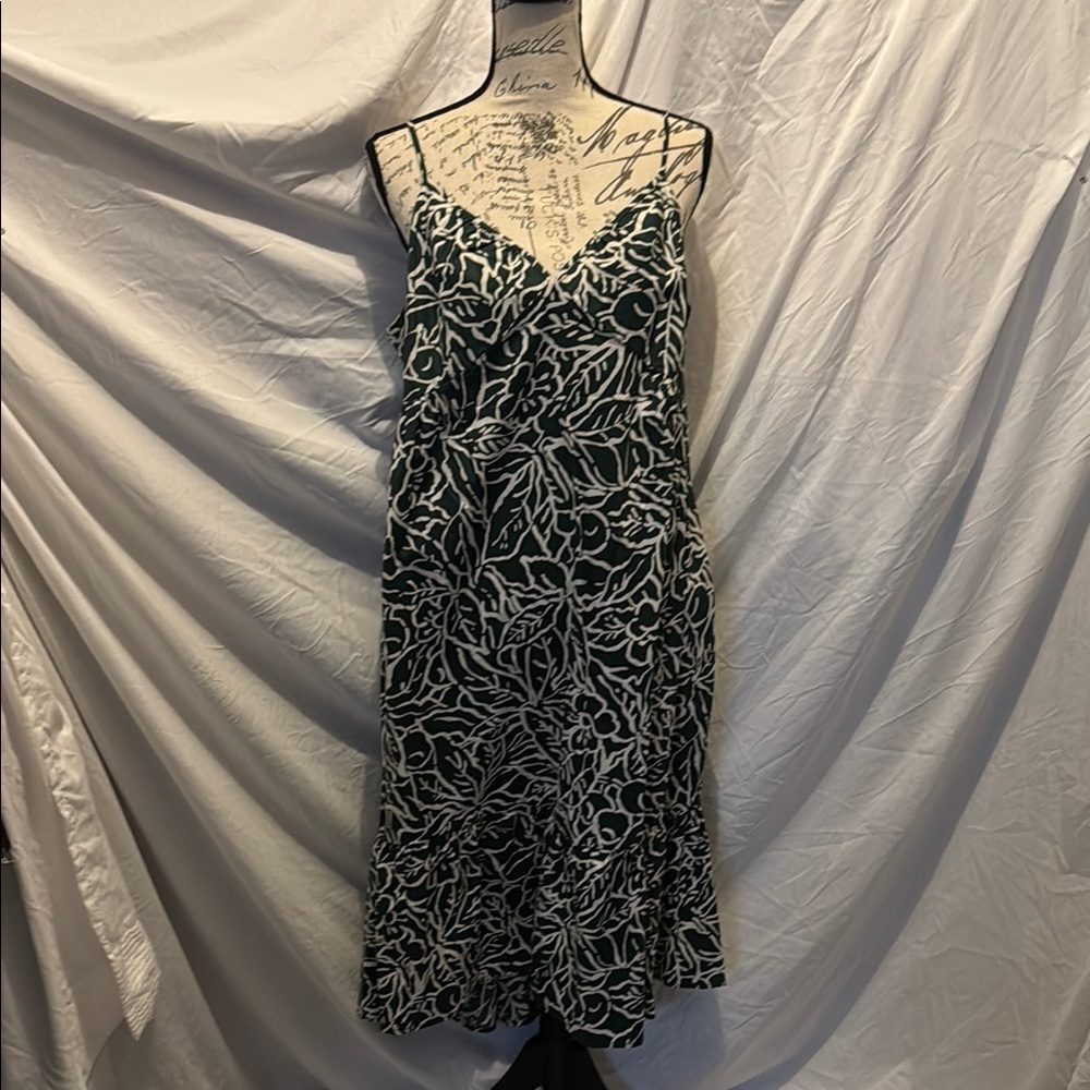 GAP Black and White Midi Sundress with Spaghetti Straps